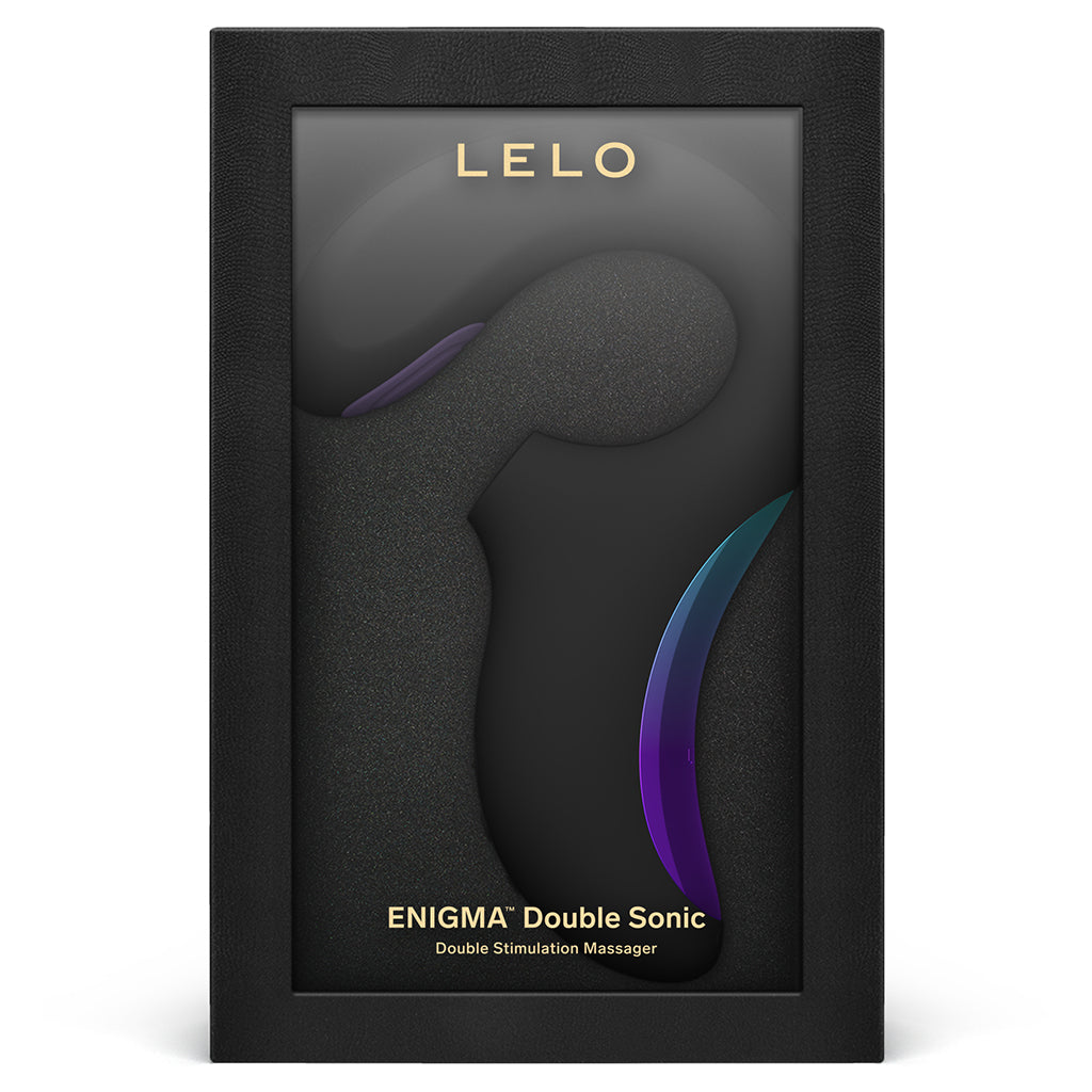 LELO Enigma Double Sonic app-controlled massager in black.