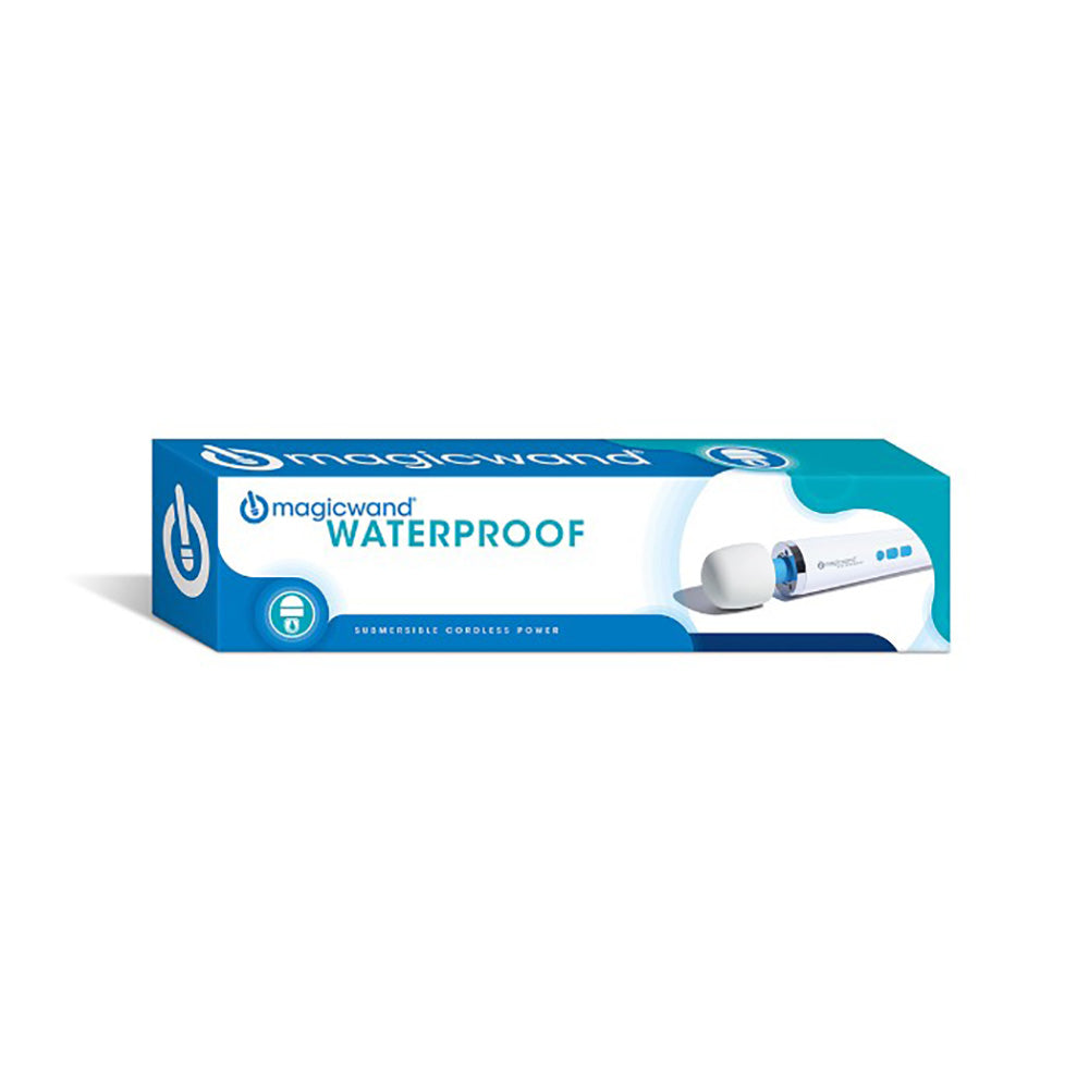 Magic Wand waterproof rechargeable wand massager in its box.