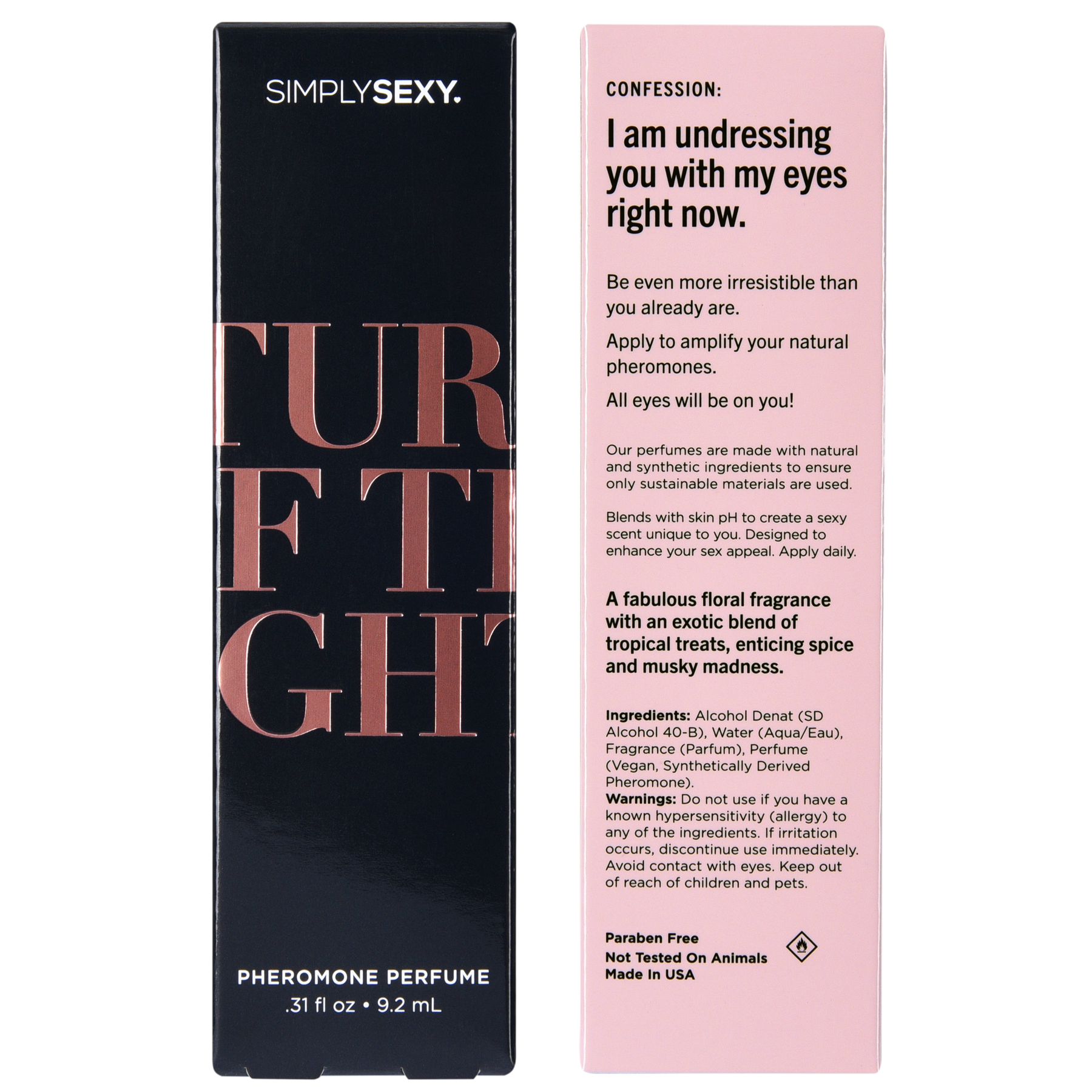 Simply Sexy Turn Off The Lights Pheromone Perfume Spray with floral scent.