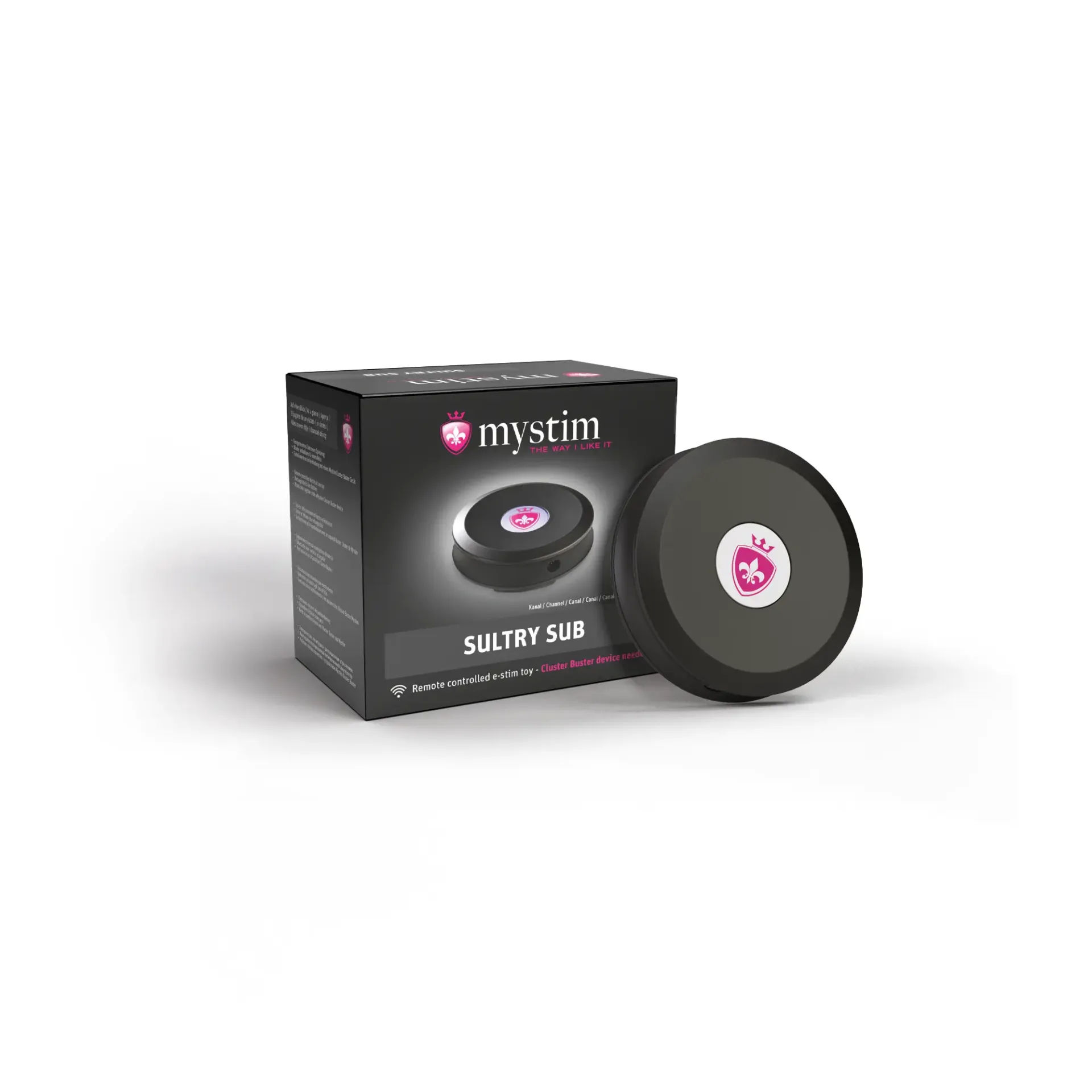 Mystim E-Stim Receiver Channel 2, a rechargeable remote device.