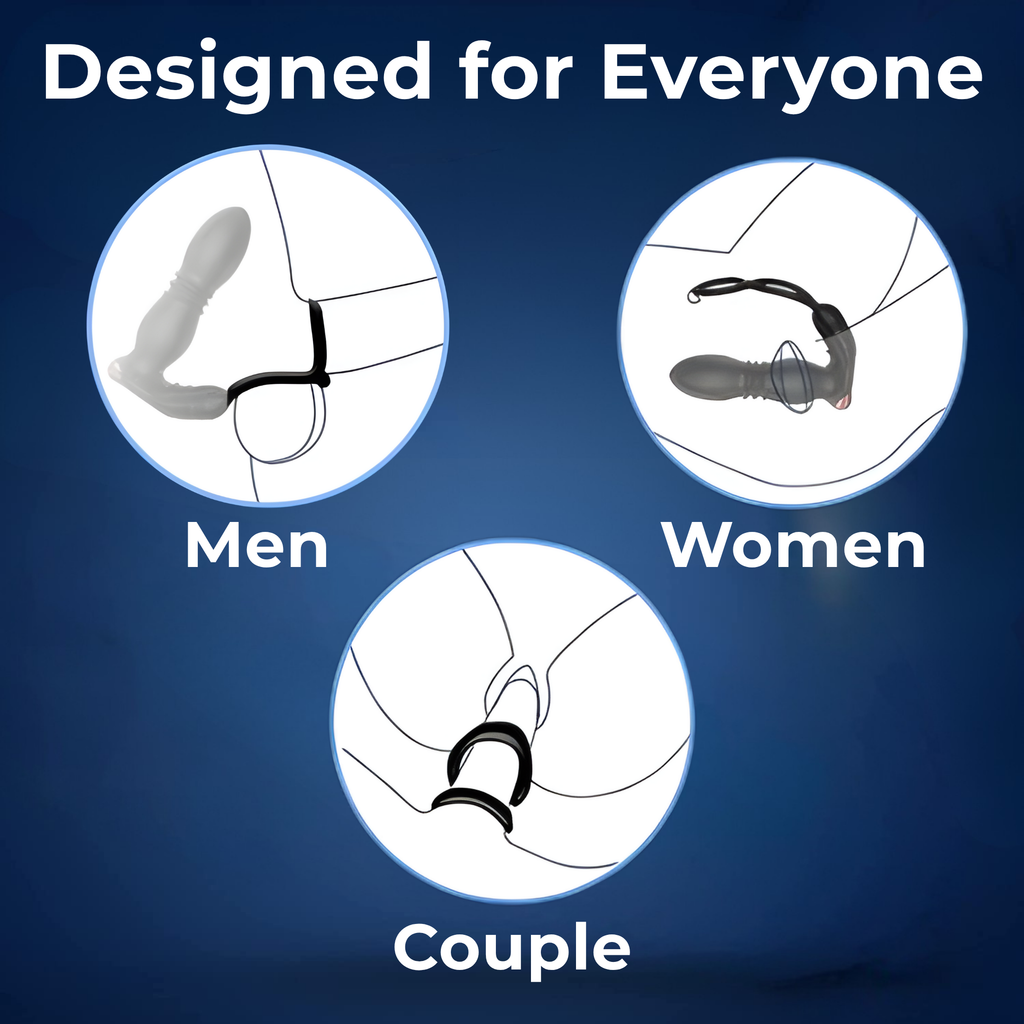 App-controlled thrusting prostate vibrator for men, women, and couples.