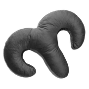 A grey velvet spooning pillow with memory foam.