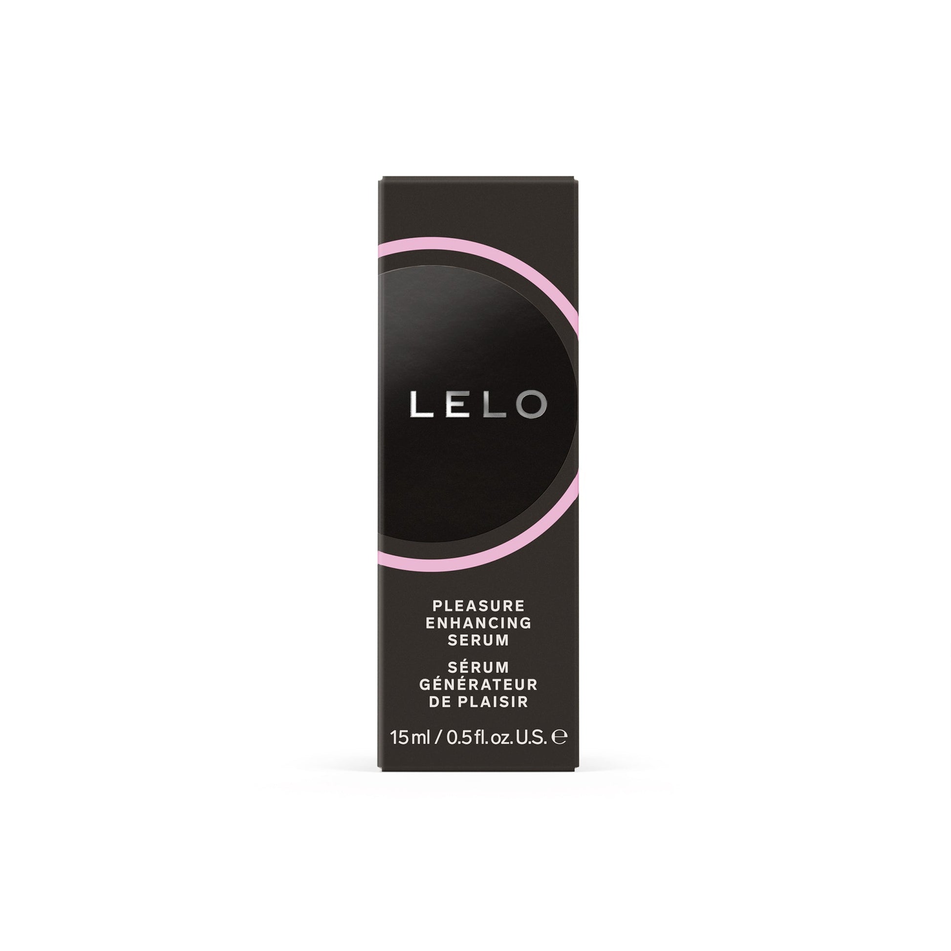 LELO Pleasure Enhancing Serum in a black and pink box.