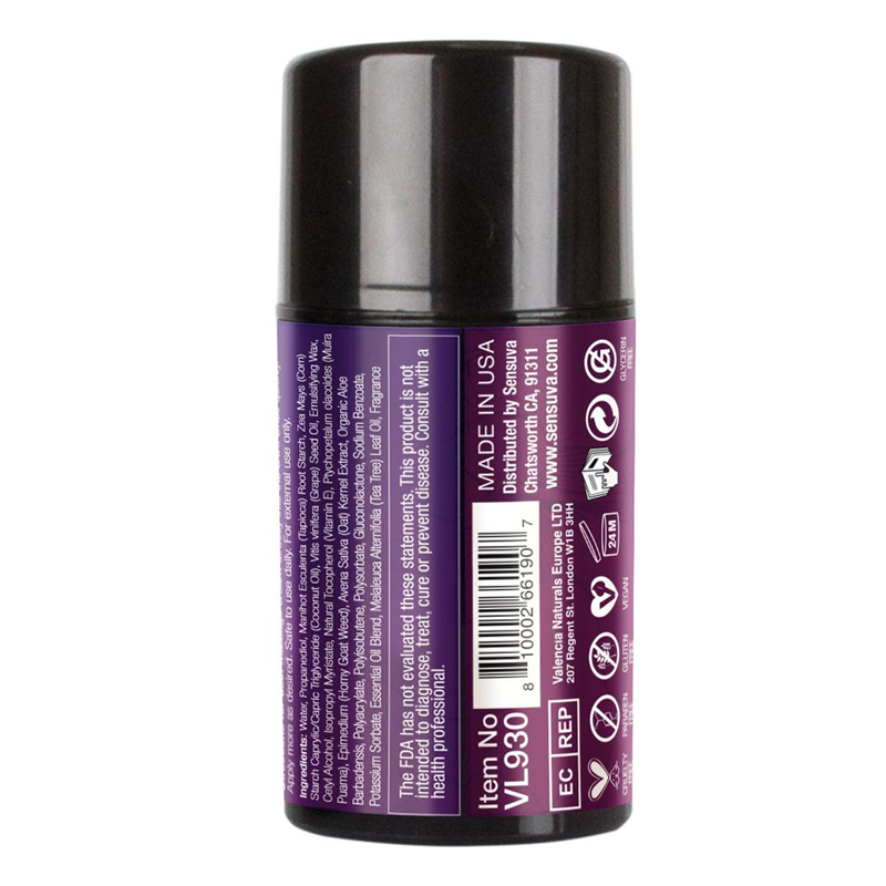 Sensuva liquid-to-powder body cream with floral scent.