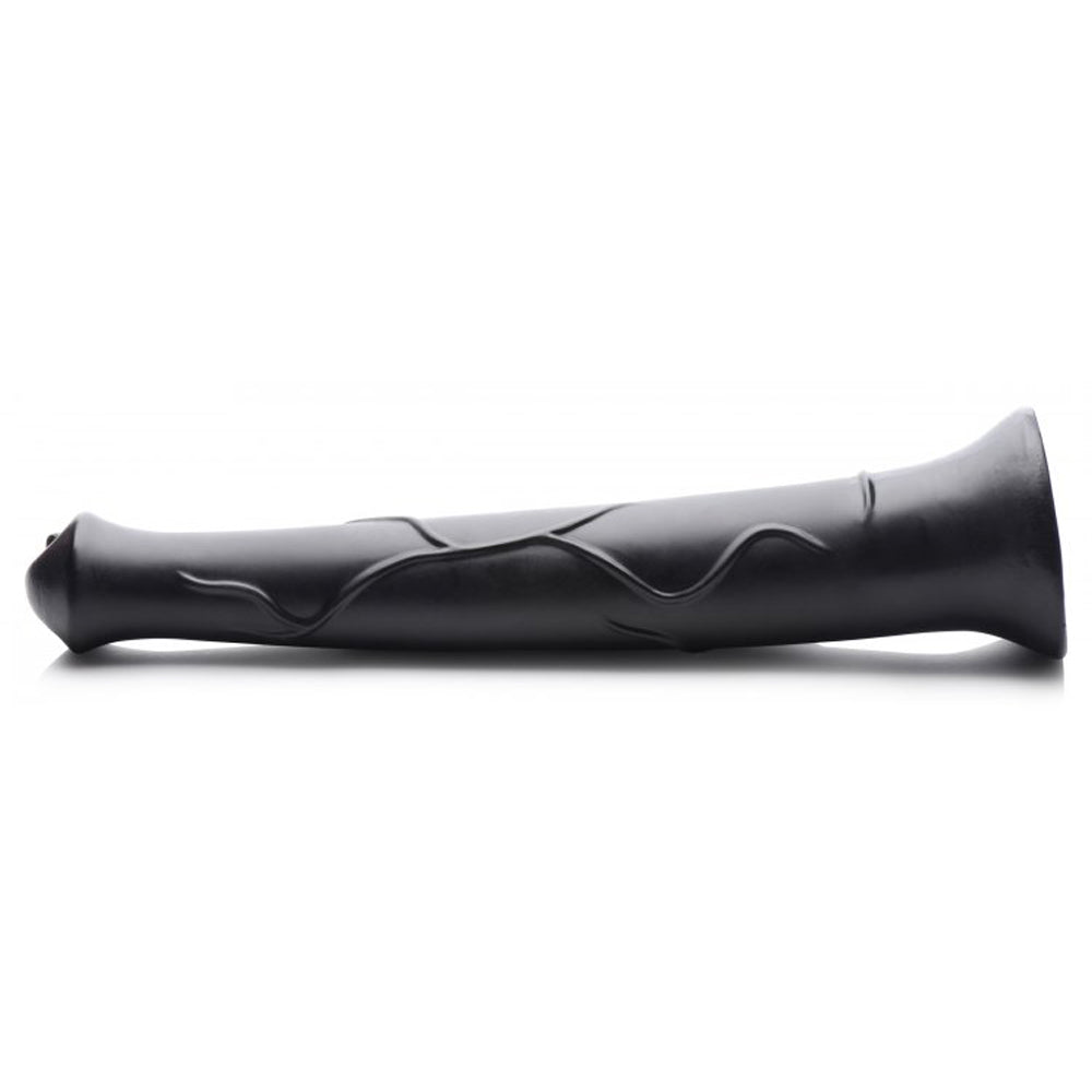 Black 17-inch horse dildo with a suction cup base.