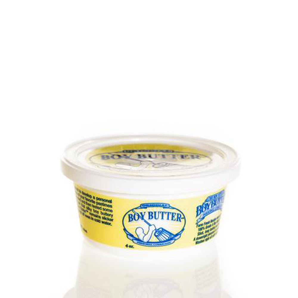 Boy Butter original lubricant in a 4 oz tub.