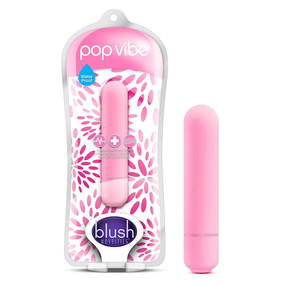 Pink Pop Vibe waterproof bullet vibrator in packaging with a second vibrator.