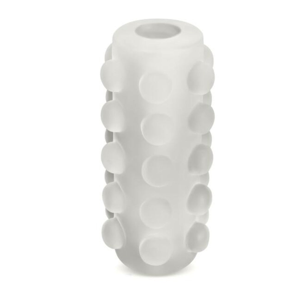 White textured cylinder with raised dots.
