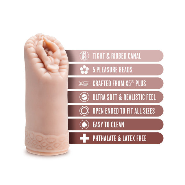 Alyssa male stroker with ribbed canal, pleasure beads, and X5 Plus material.