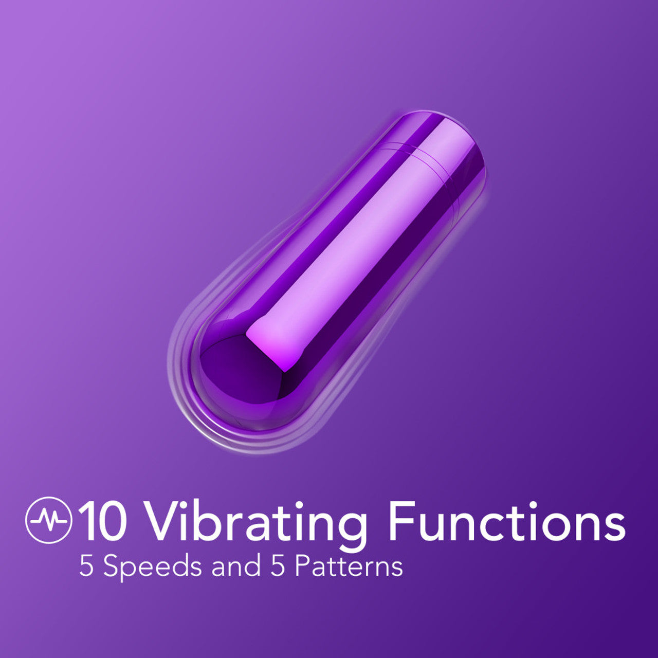 A purple bullet vibrator with 10 vibrating functions.
