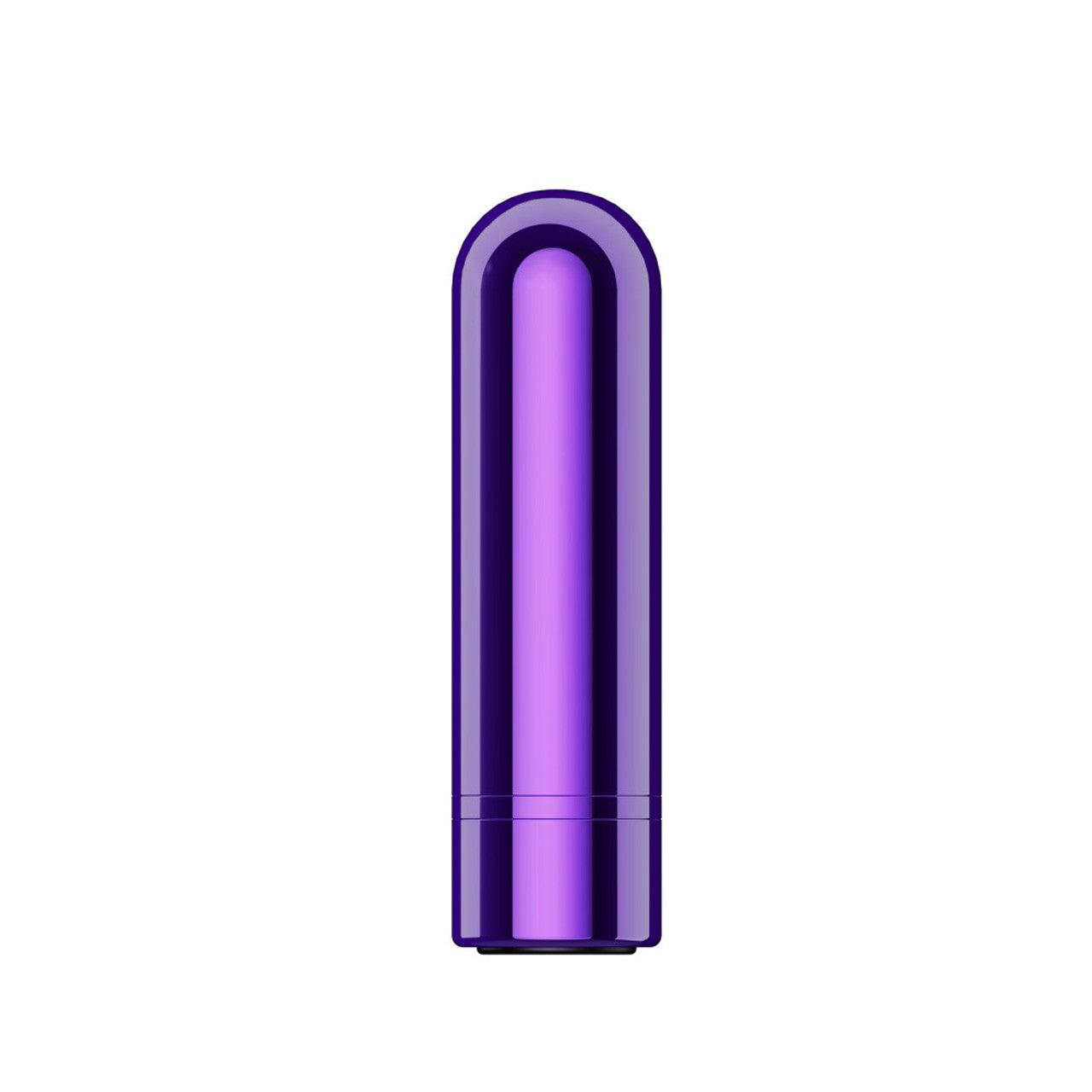 A purple rechargeable mini bullet vibrator with a rounded tip.