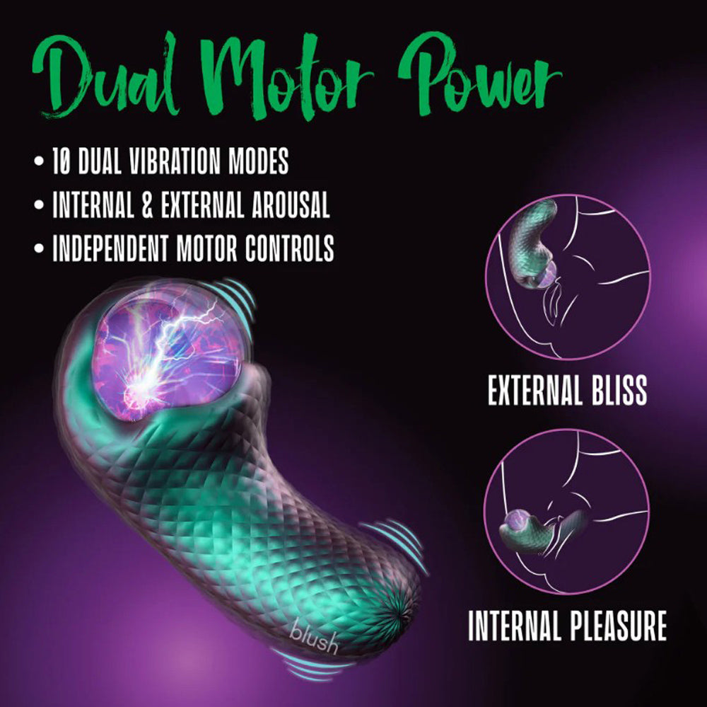 Dual Motor Plasma Vibrator with textured silicone and internal/external arousal features.