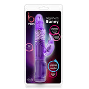 Purple Beginner's Bunny vibrator with rotating shaft and clitoral stimulator.