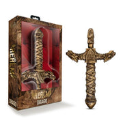 A bronze dragon sword handle with intricate detailing.