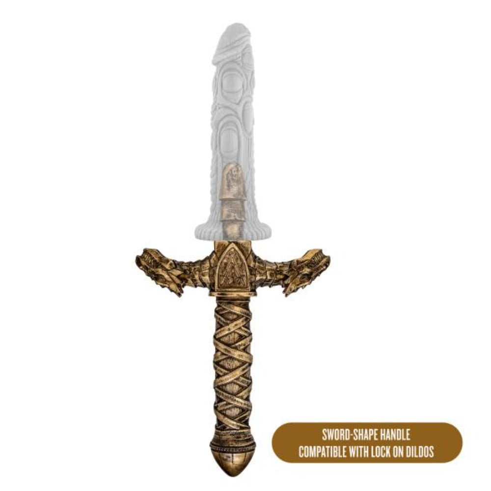 Bronze dragon sword handle for lock-on toys.