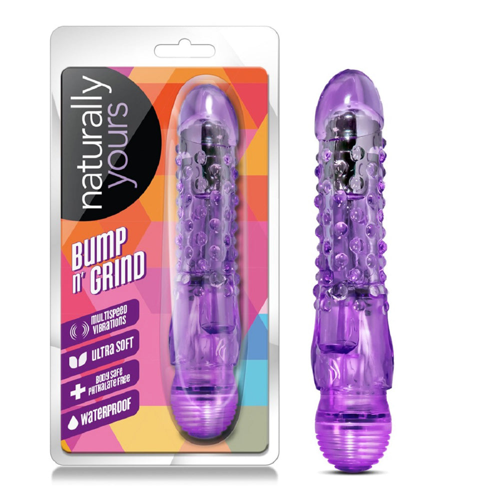Purple textured vibrator with multi-speed and waterproof features.