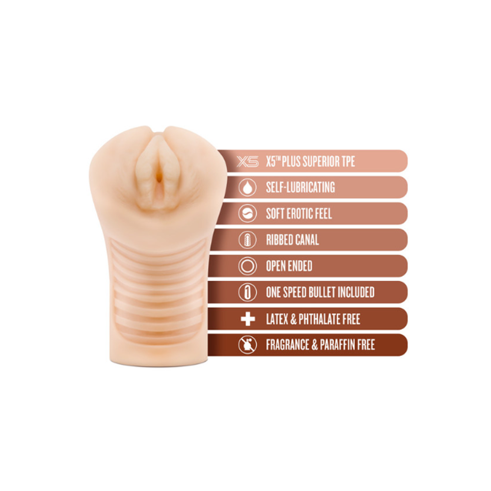 Blush Annabella stroker with ribbed canal and bullet.