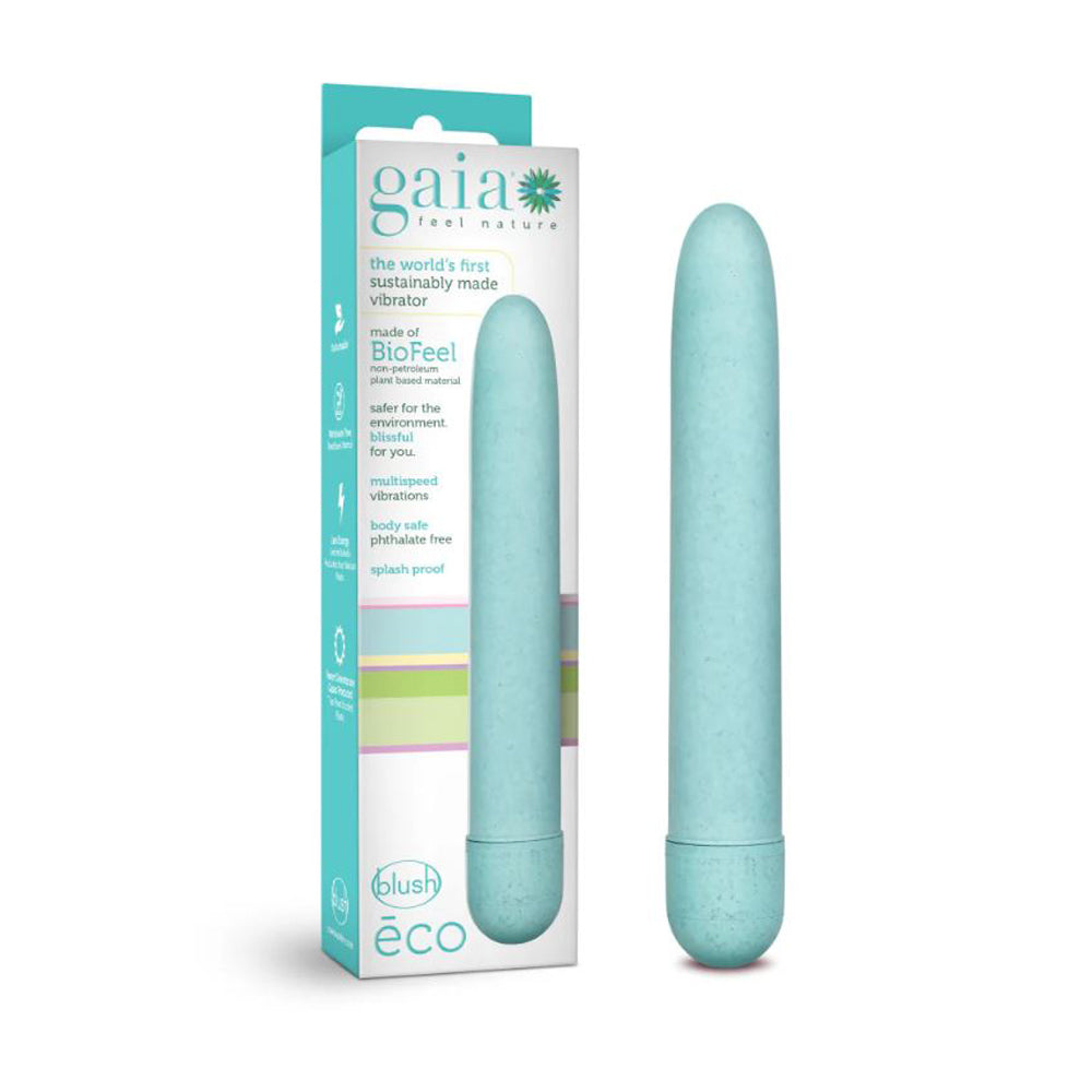 Aqua eco-friendly plant-based straight vibrator by Blush.