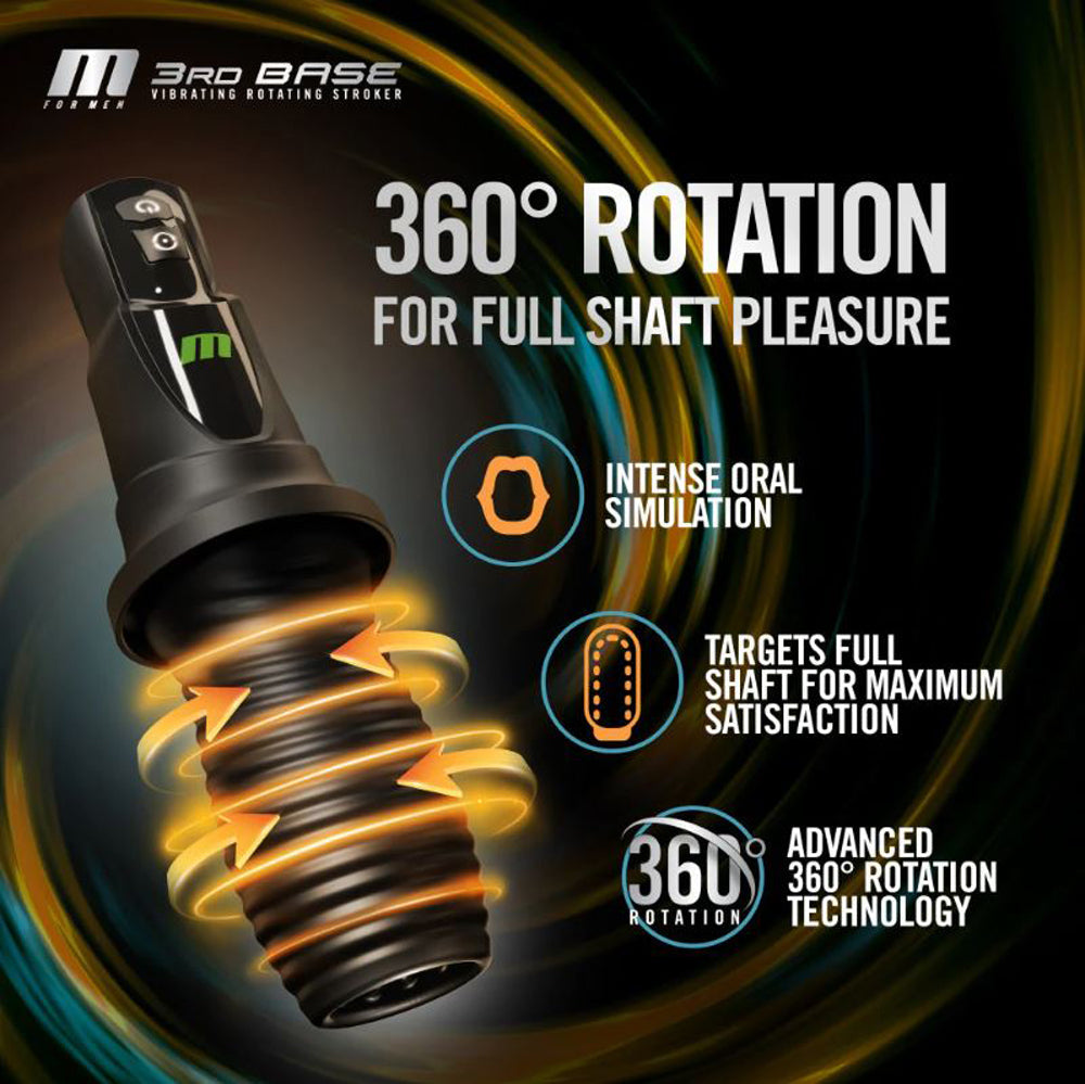 A black male stroker with 360 degree rotation and textured interior.