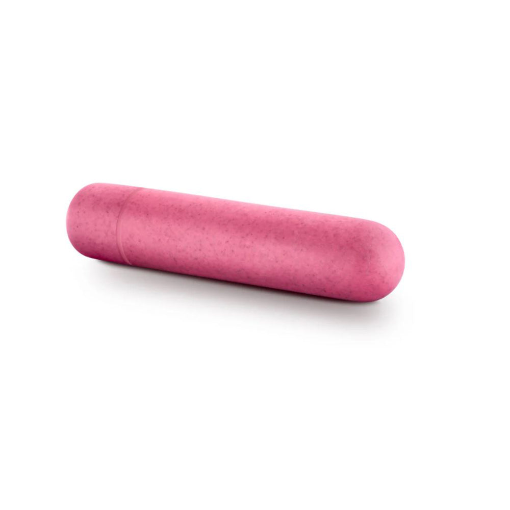 A pink, capsule-shaped vibrator with a matte finish.