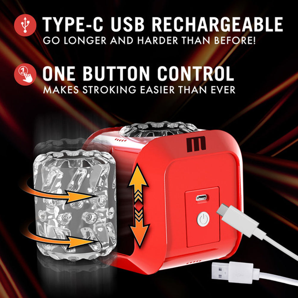 Automatic rotating male stroker with USB charging and one-button control.