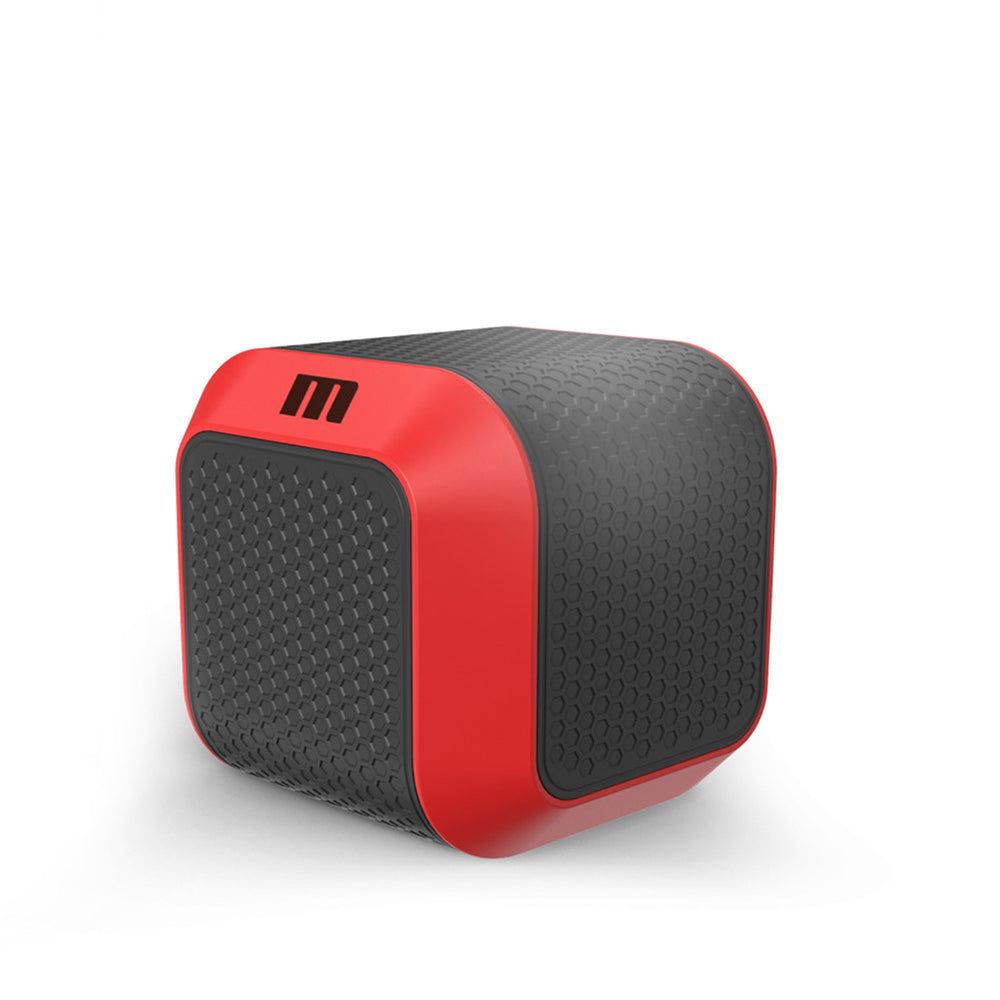 Red and black automatic rotating male stroker with a textured surface.