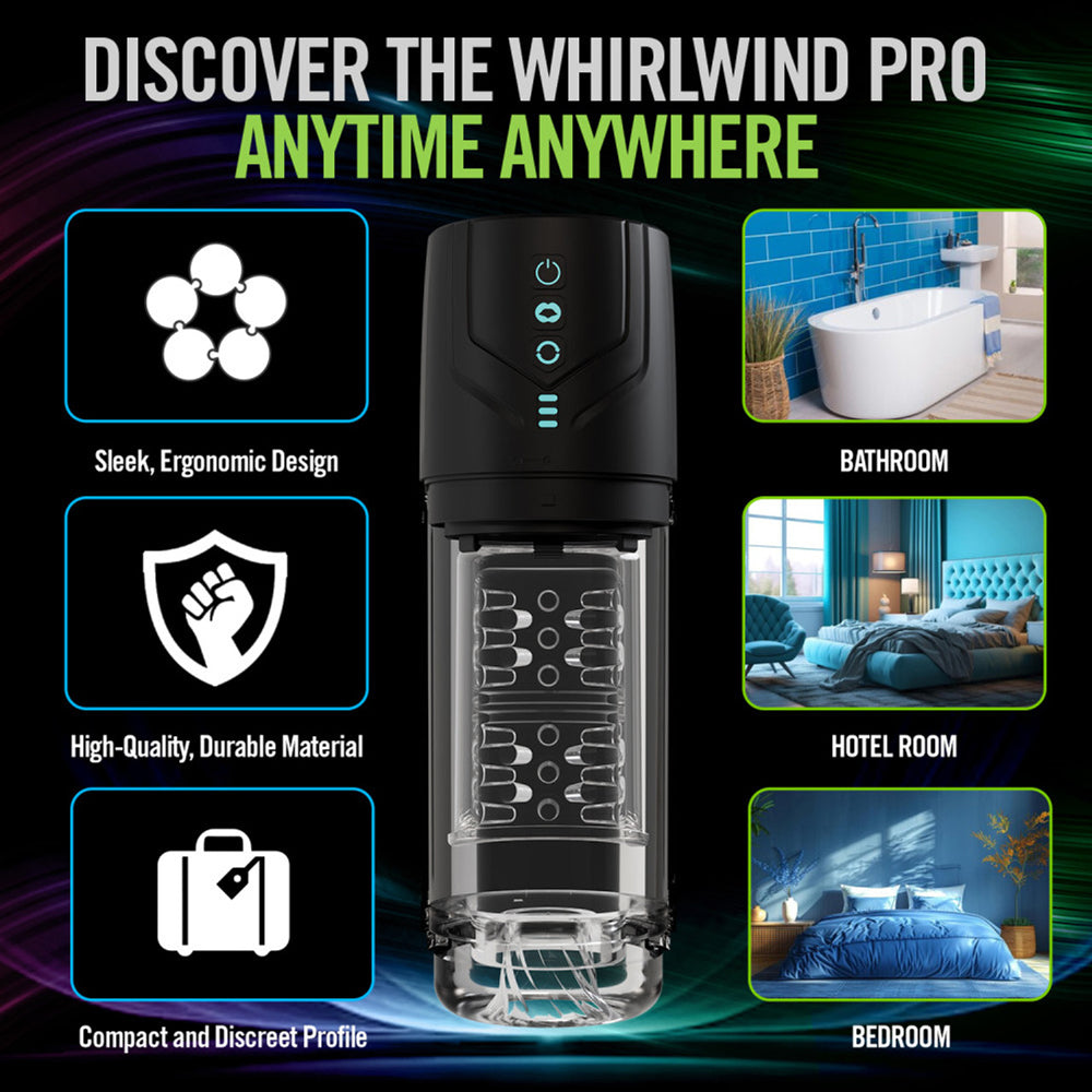 Whirlwind Pro automatic male masturbator with sleek design and multiple modes.