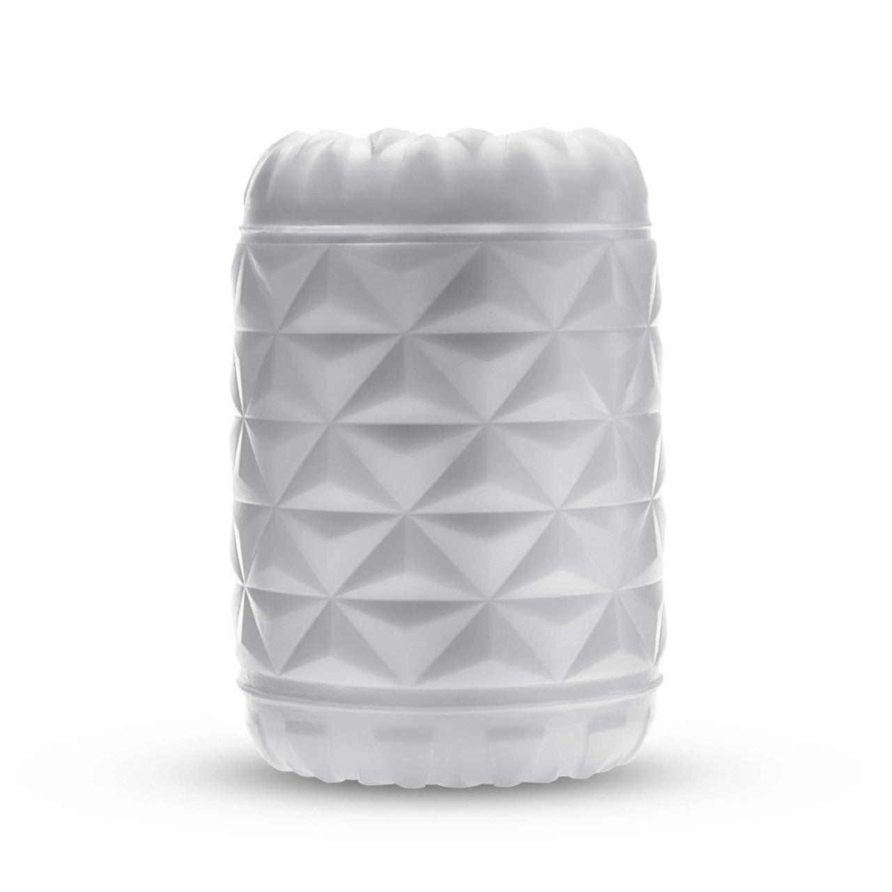 White textured pocket stroker with a ribbed top and bottom.