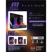 M Elite Platinum Silicone Stroker Merchandising Kit with two strokers and display.