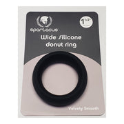 Black Spartacus Enterprises wide silicone donut ring, 1.5 inches.