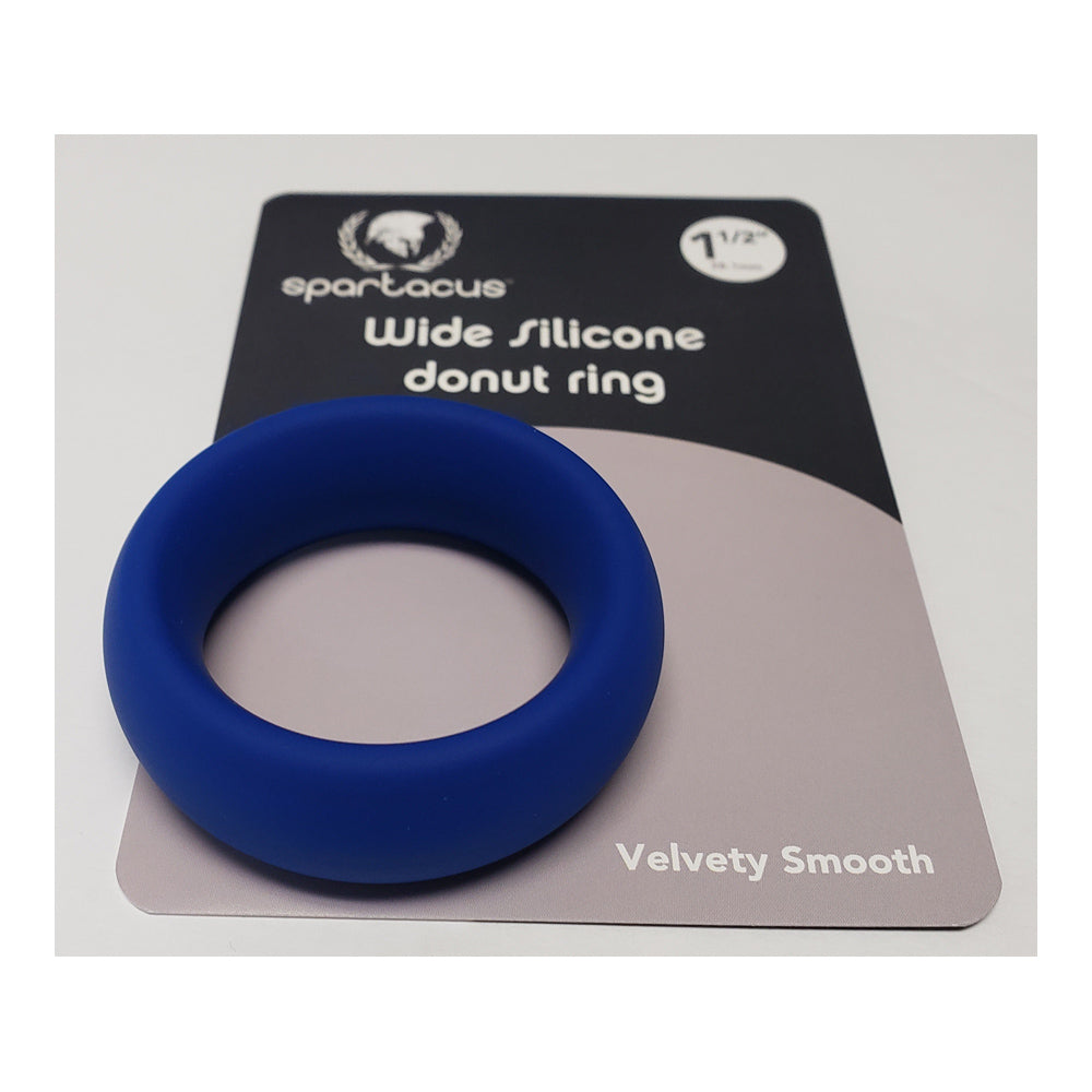 Blue Spartacus Enterprises silicone donut cock ring, 1.5 inch.