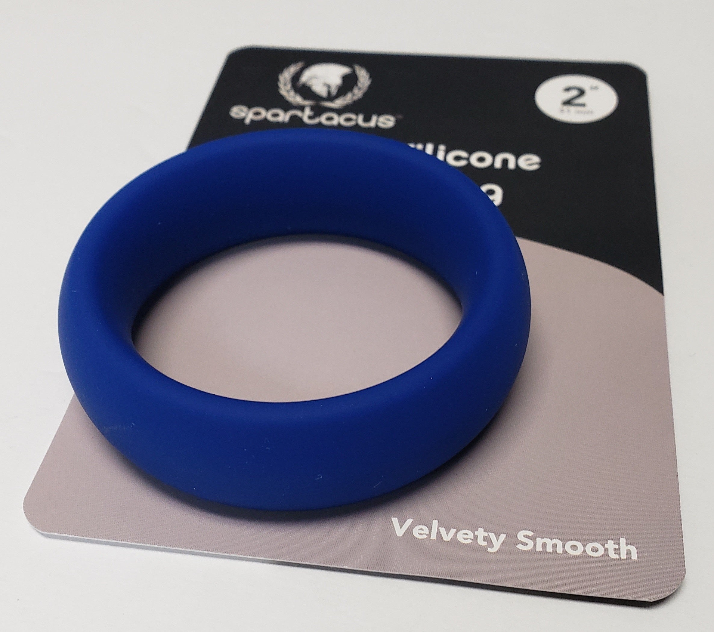 Blue 2-inch wide silicone donut cock ring from Spartacus Enterprises.