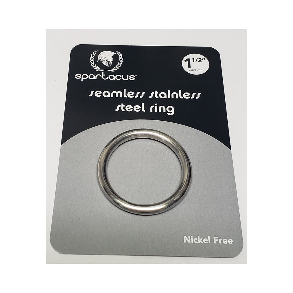 Spartacus seamless stainless steel ring, 1.5 inch diameter.