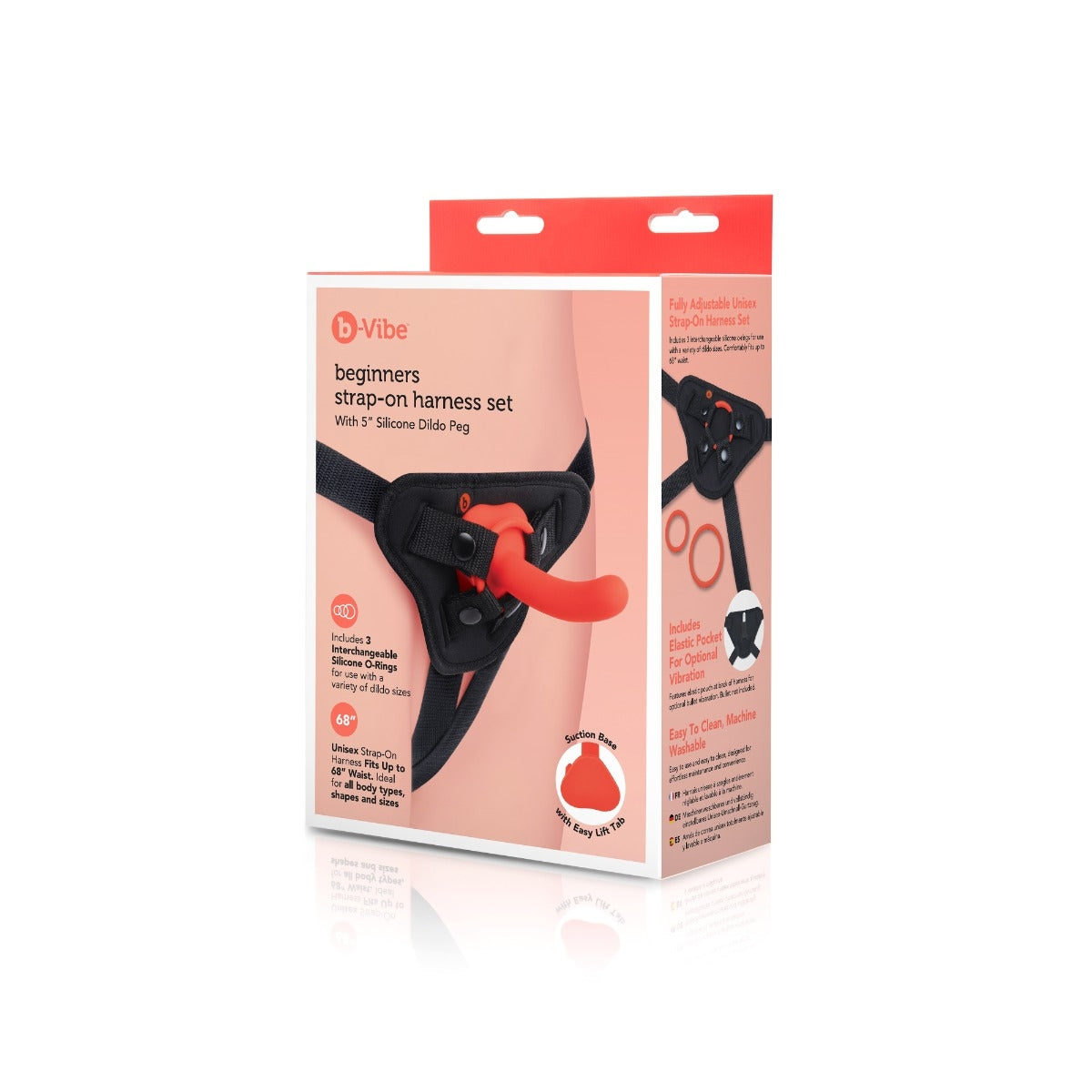 Beginners strap-on harness set with a 5-inch silicone dildo.