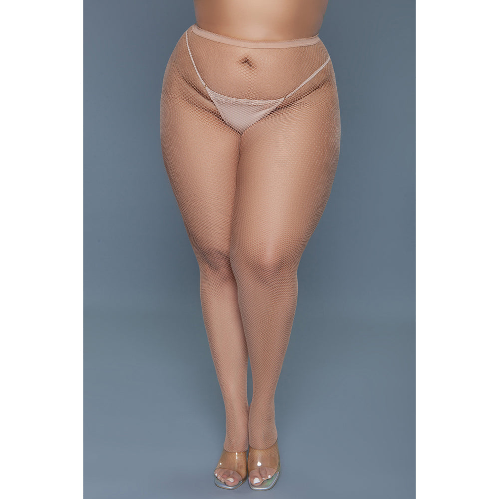 Nude Queen mini fishnet pantyhose with a delicate texture.