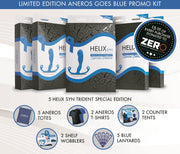 Aneros Helix Syn Trident Prostate Massager Kit in blue with accessories.