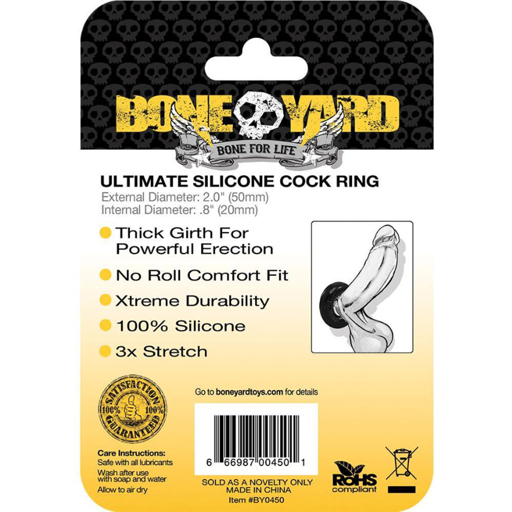Ultimate Silicone Cock Ring with thick girth, no roll comfort, and 3x stretch.