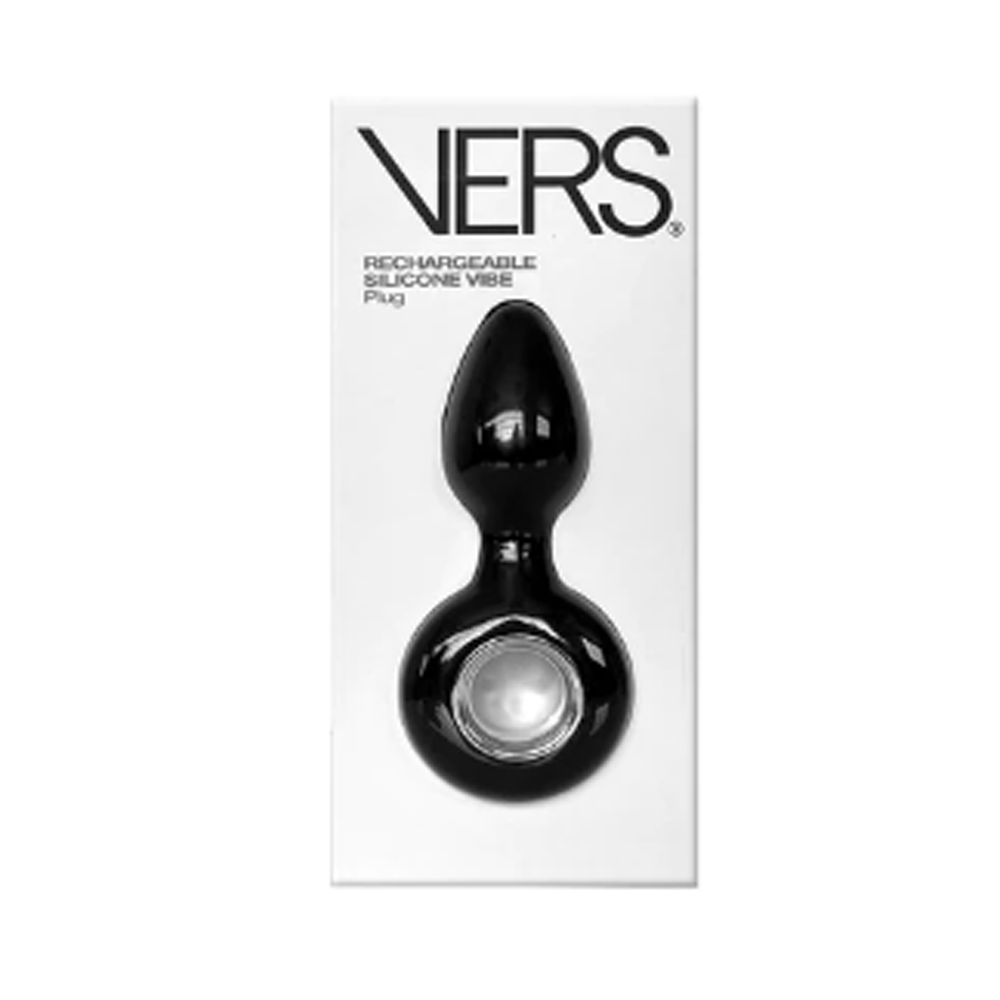 Black silicone vibrating anal plug with a flared base.
