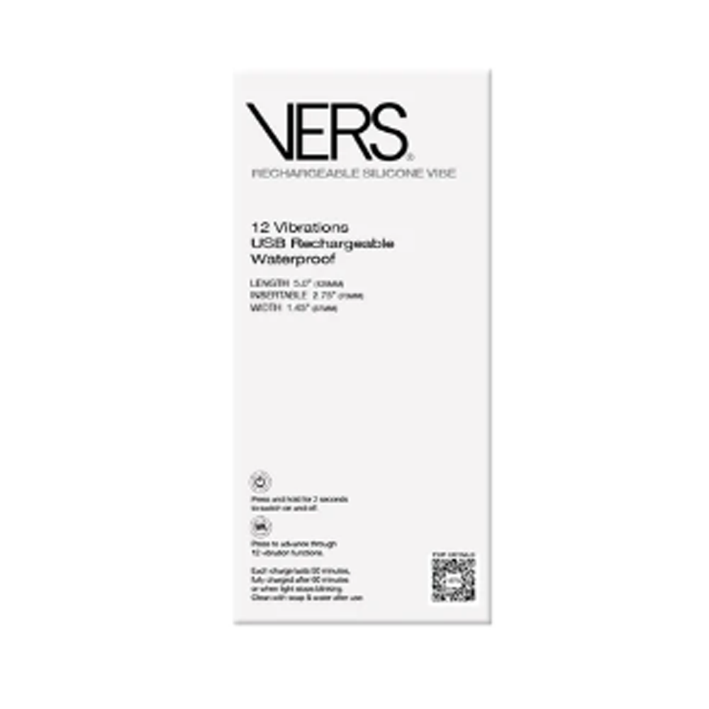 VERS rechargeable silicone vibrating anal plug with 12 functions.