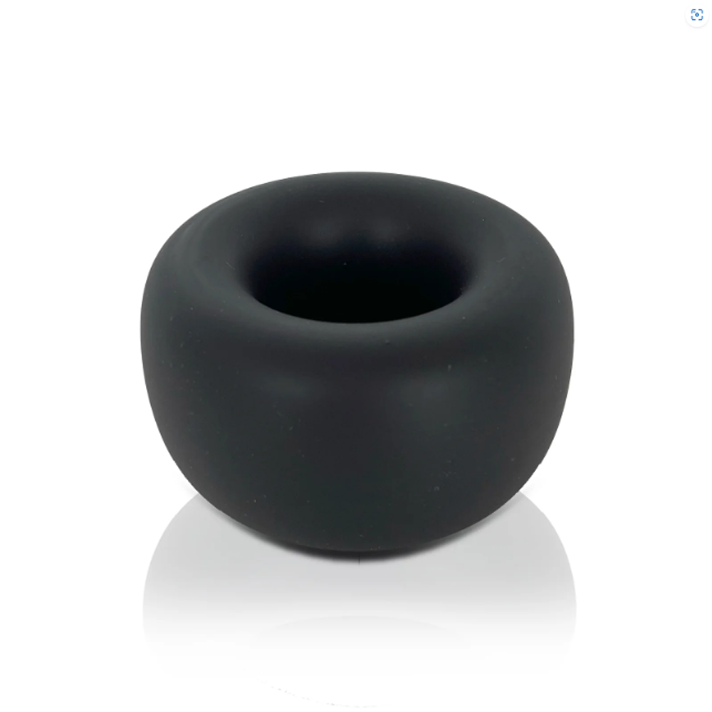 Black silicone ball stretcher with steel motion beads.