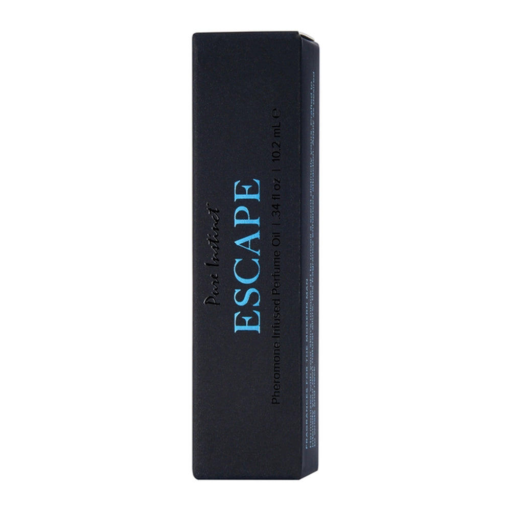 Black box with "ESCAPE" and "Pure Instinct" text.