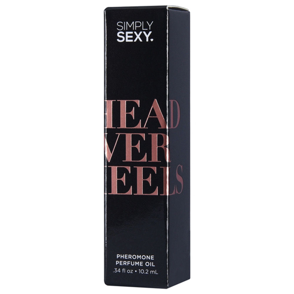 Black box for Simply Sexy Head Over Heels Pheromone Perfume Oil.
