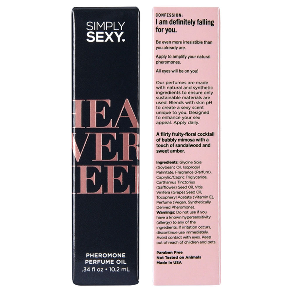 Simply Sexy Heaven Pheromone Perfume Oil roll-on with fruity floral scent.