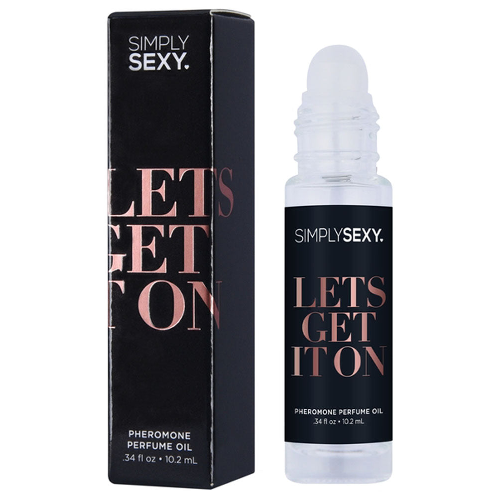 Simply Sexy pheromone perfume oil roll-on and box.
