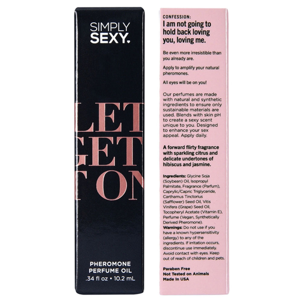 Simply Sexy pheromone perfume oil roll-on with citrus and jasmine notes.