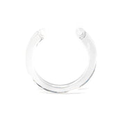Clear, extra-large U-shaped ring with an open top.