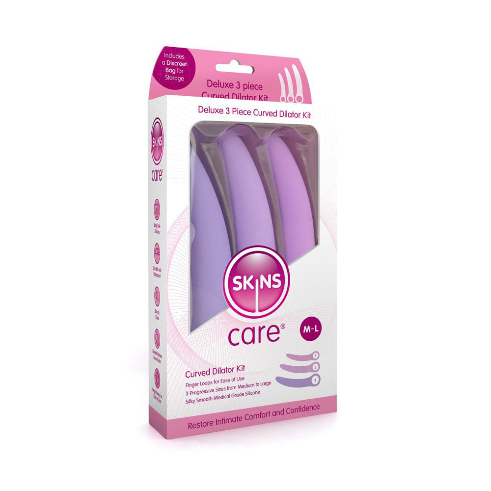 Curved silicone dilator set in medium to large sizes.