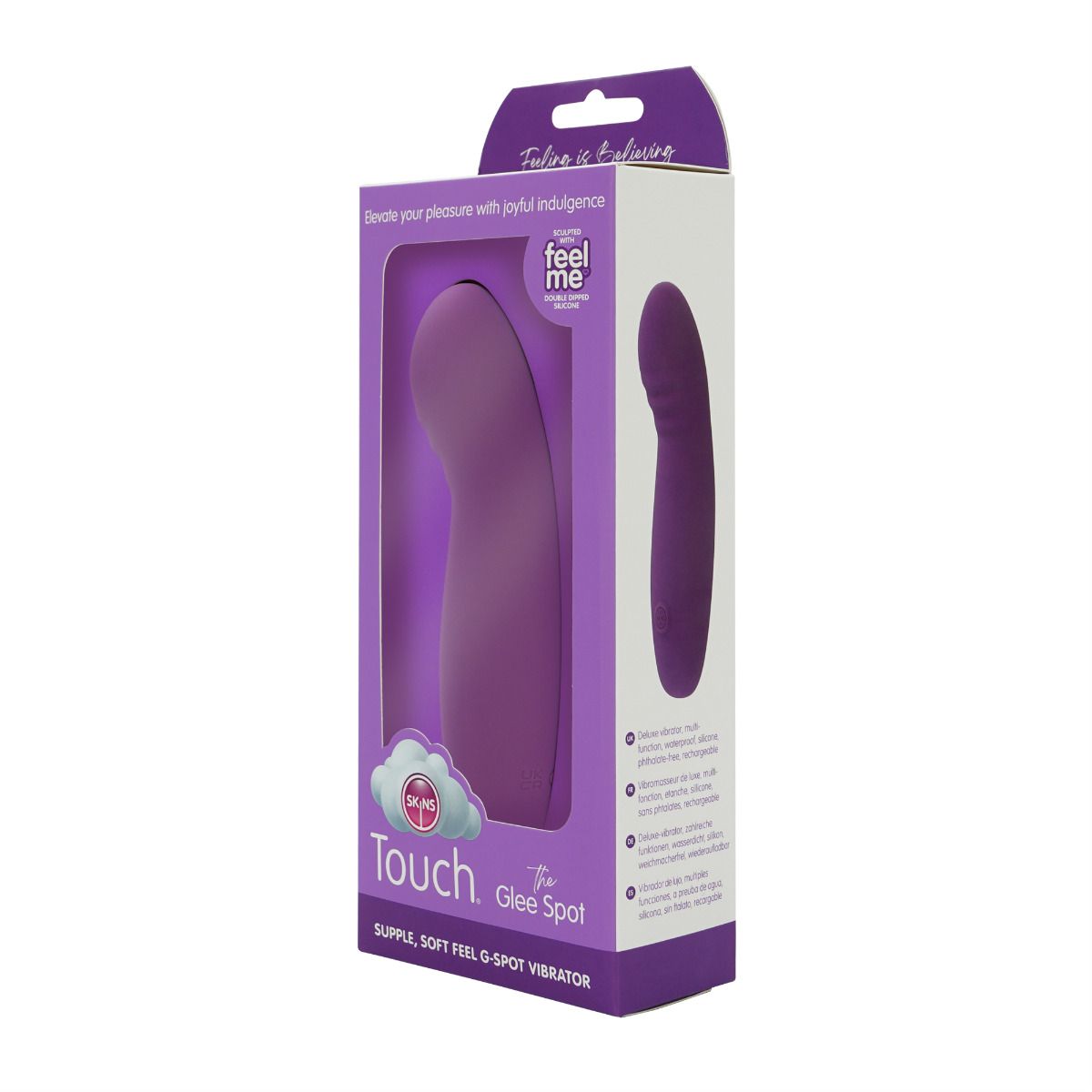 Purple G-spot vibrator made of waterproof silicone.