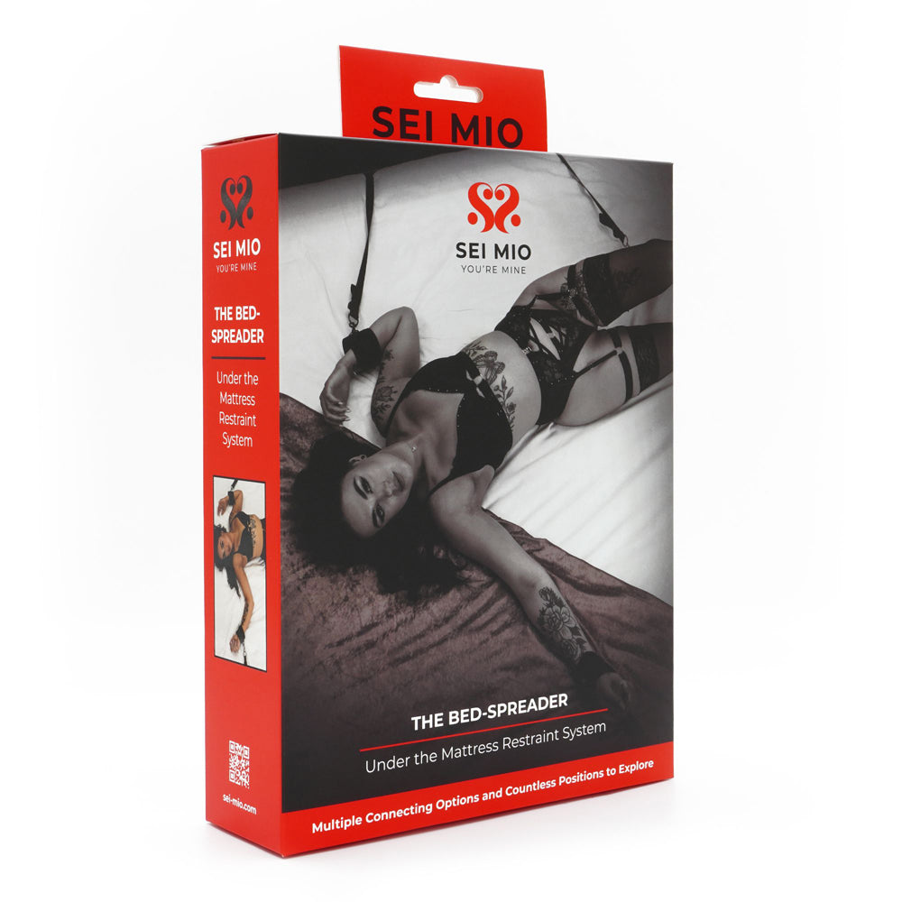 Sei Mio adjustable under mattress bed restraint system with padded cuffs.