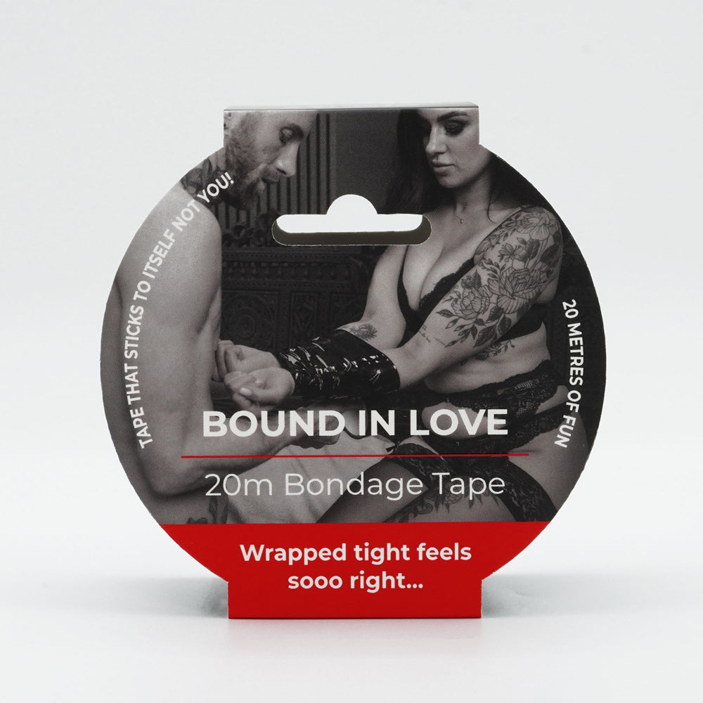Bondage tape with a couple in a suggestive pose.